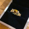 14K Gold Plated Colorful Square Zircon Open Ring Luxury Stackable Statement Finger Ring