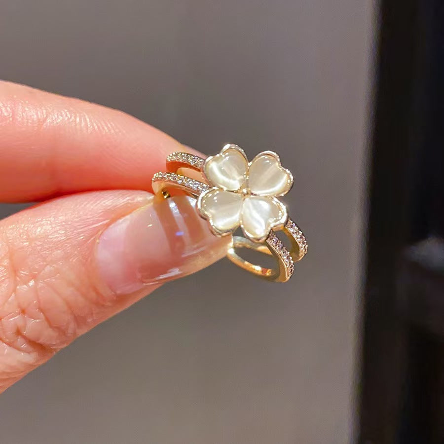 14K Gold Plated Colorful Square Zircon Open Ring Luxury Stackable Statement Finger Ring